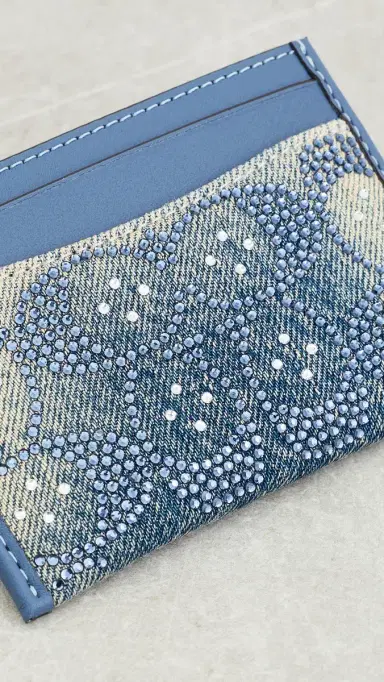 Coach Crystal Signature Denim Essential Card Case | Thumbnail 4