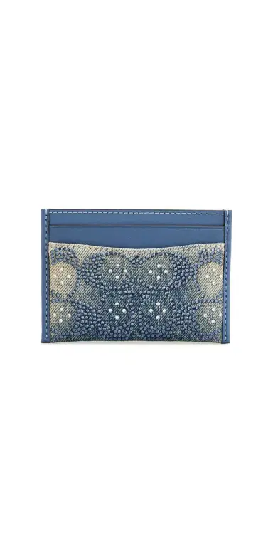 Coach Crystal Signature Denim Essential Card Case | Thumbnail 1