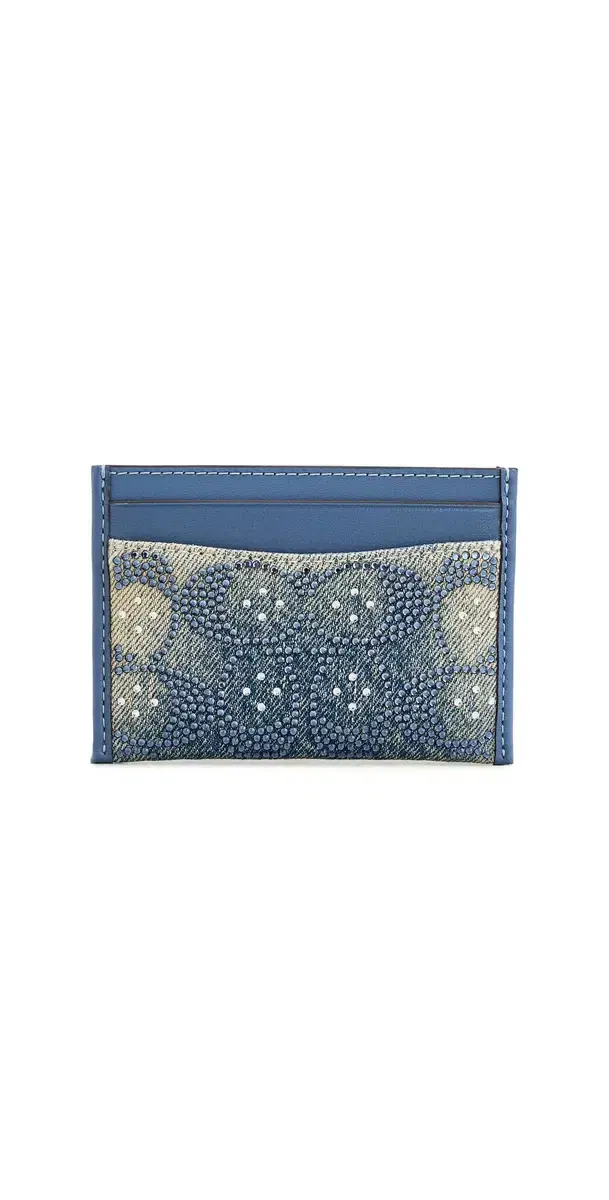 Coach Crystal Signature Denim Essential Card Case Denim One Size