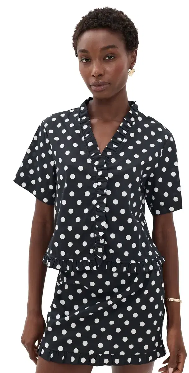 VRG GRL Polka Dot Piper Top Polka Dot