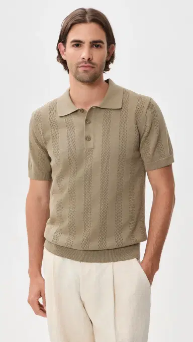 Frescobol Carioca Vidal Cotton Button Up Polo | Thumbnail 2 Frescobol Carioca Vidal Cotton Button Up Polo | Thumbnail 2
