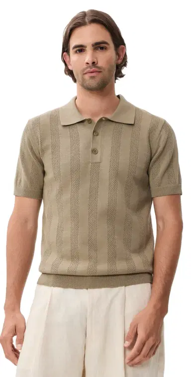 Frescobol Carioca Vidal Cotton Button Up Polo | Thumbnail 1 Frescobol Carioca Vidal Cotton Button Up Polo | Thumbnail 1