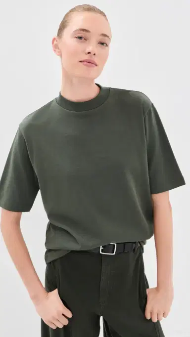 Tibi Perfect Unisex Tee Army Green S | Thumbnail 2 Tibi Perfect Unisex Tee Army Green S | Thumbnail 2