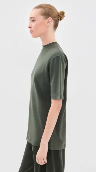 Tibi Perfect Unisex Tee Army Green S | Thumbnail 4 Tibi Perfect Unisex Tee Army Green S | Thumbnail 4
