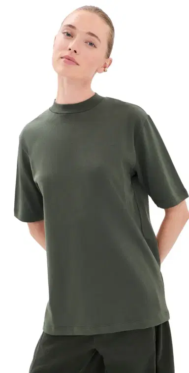 Tibi Perfect Unisex Tee Army Green S | Thumbnail 1 Tibi Perfect Unisex Tee Army Green S | Thumbnail 1