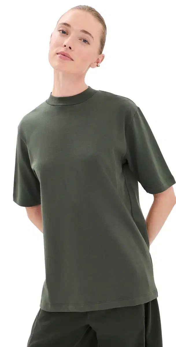 Tibi Perfect Unisex Tee Army Green