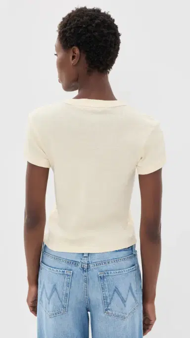 MOTHER The Itty Bitty Ringer Tee Aqw Antique White | Thumbnail 3 MOTHER The Itty Bitty Ringer Tee Aqw Antique White | Thumbnail 3