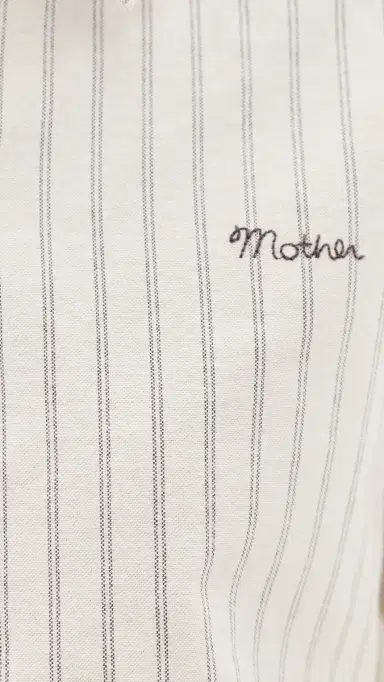 MOTHER The Cropped Bestie Button Down hirt Cream and Black tripe | Thumbnail 6 MOTHER The Cropped Bestie Button Down hirt Cream and Black tripe | Thumbnail 6