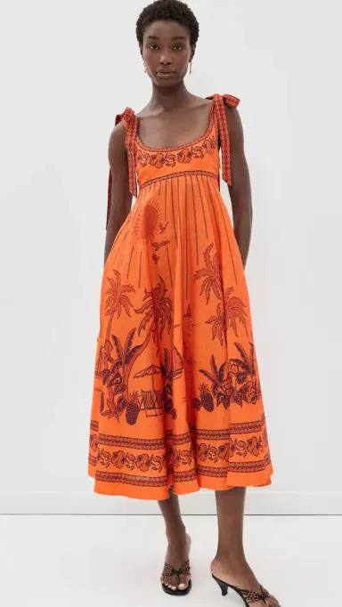 ALÉMAIS Boathouse Ballet Linen Sundress Orange | Thumbnail 2 ALÉMAIS Boathouse Ballet Linen Sundress Orange | Thumbnail 2