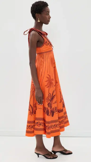 ALÉMAIS Boathouse Ballet Linen Sundress Orange | Thumbnail 4 ALÉMAIS Boathouse Ballet Linen Sundress Orange | Thumbnail 4