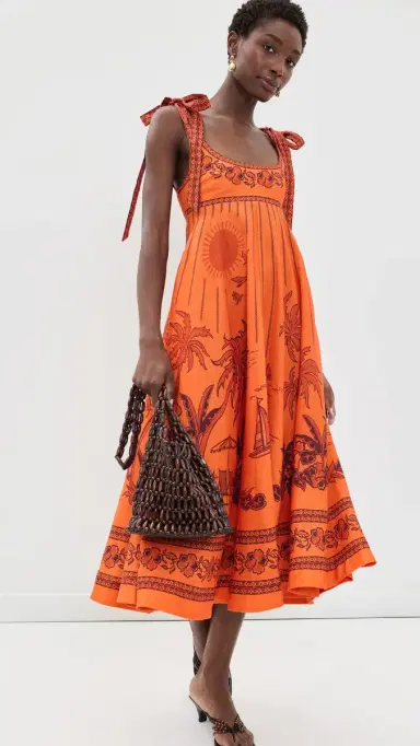 ALÉMAIS Boathouse Ballet Linen Sundress Orange | Thumbnail 5 ALÉMAIS Boathouse Ballet Linen Sundress Orange | Thumbnail 5