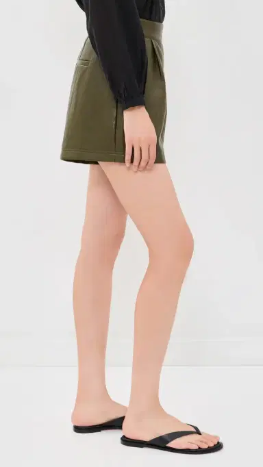 HUNTER BELL Ashton Faux Leather Shorts Pinegrove 4 | Thumbnail 4