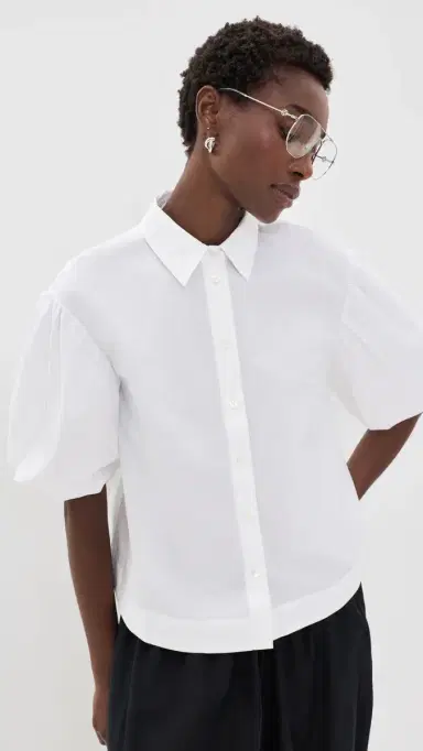 MEIMEIJ Voluminous Sleeve Cotton Shirt Off_White | Thumbnail 2 MEIMEIJ Voluminous Sleeve Cotton Shirt Off_White | Thumbnail 2