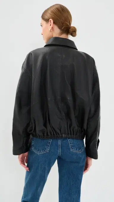 RÓHE Leather Blouson Jacket Black | Thumbnail 3 RÓHE Leather Blouson Jacket Black | Thumbnail 3