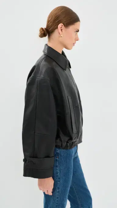 RÓHE Leather Blouson Jacket Black | Thumbnail 4 RÓHE Leather Blouson Jacket Black | Thumbnail 4