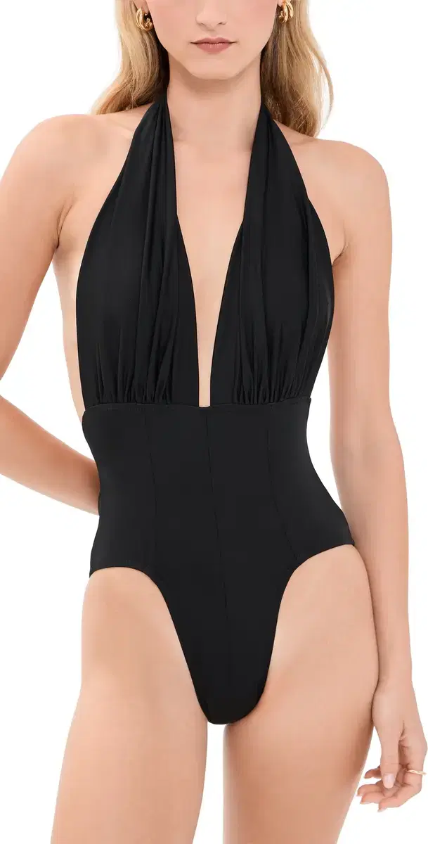 Norma Kamali Wonderwoman Halter io One Piece Black