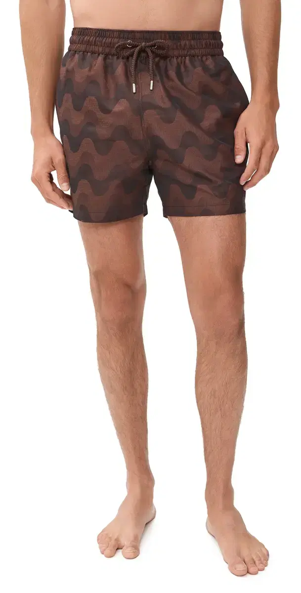 Frescobol Carioca Rio port Copacabana Jacquard wim Trunks 4 Cacao
