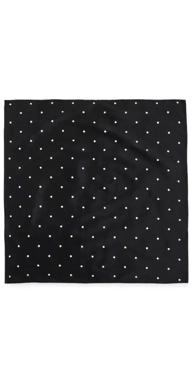 DONNI. The Taffetta Scarf Jet/Creme Polka Dots One Size | Thumbnail 1