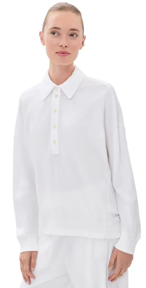Tibi ightweight Polo Sweatshirt White
