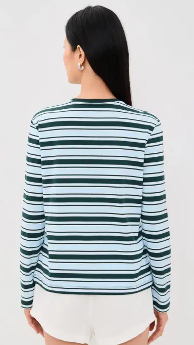 Lacoste Stripe T-Shirt Sinople/Rill-Flour | Thumbnail 3