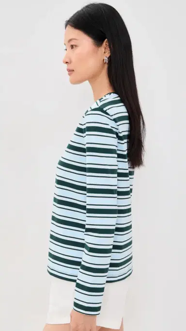 Lacoste Stripe T-Shirt Sinople/Rill-Flour | Thumbnail 4