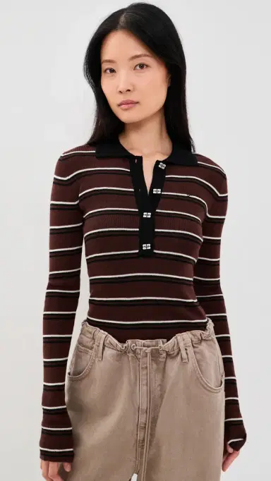 Ganni Mini Ribbed erino Polo ulticolour | Thumbnail 2