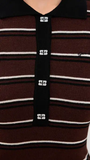 Ganni Mini Ribbed erino Polo ulticolour | Thumbnail 6