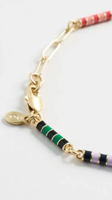 Clare V. Le Stripe Pearl Bracelet Multi One Size | Thumbnail 4