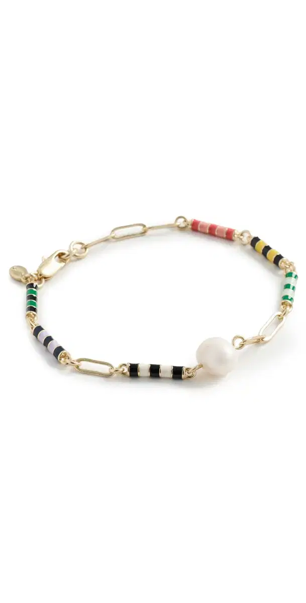 Clare V. Le Stripe Pearl Bracelet Multi One Size