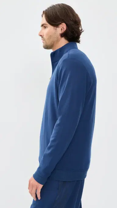 Adidas Golf Ultimate365+ Climawarm Brushed Quarter Zip weatshirt Collegiate Navy | Thumbnail 4 Adidas Golf Ultimate365+ Climawarm Brushed Quarter Zip weatshirt Collegiate Navy | Thumbnail 4
