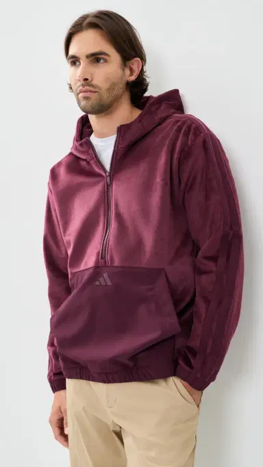 Adidas Golf Beyond Cozy Half-Zip Hoodie Maroon L | Thumbnail 2