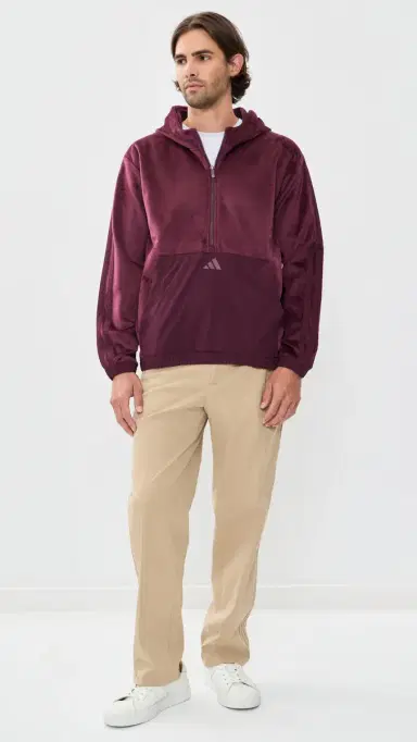 Adidas Golf Beyond Cozy Half-Zip Hoodie Maroon L | Thumbnail 5