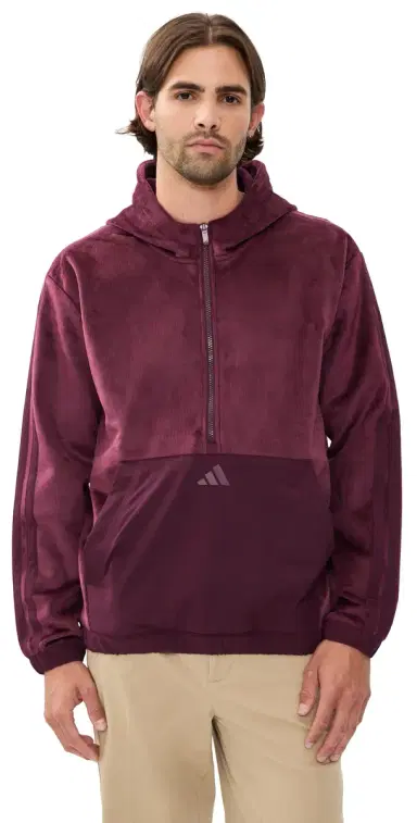Adidas Golf Beyond Cozy Half-Zip Hoodie Maroon L | Thumbnail 1