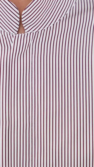 Comme Si Mandarin Collar Button Down Shirt orrento tripe | Thumbnail 6