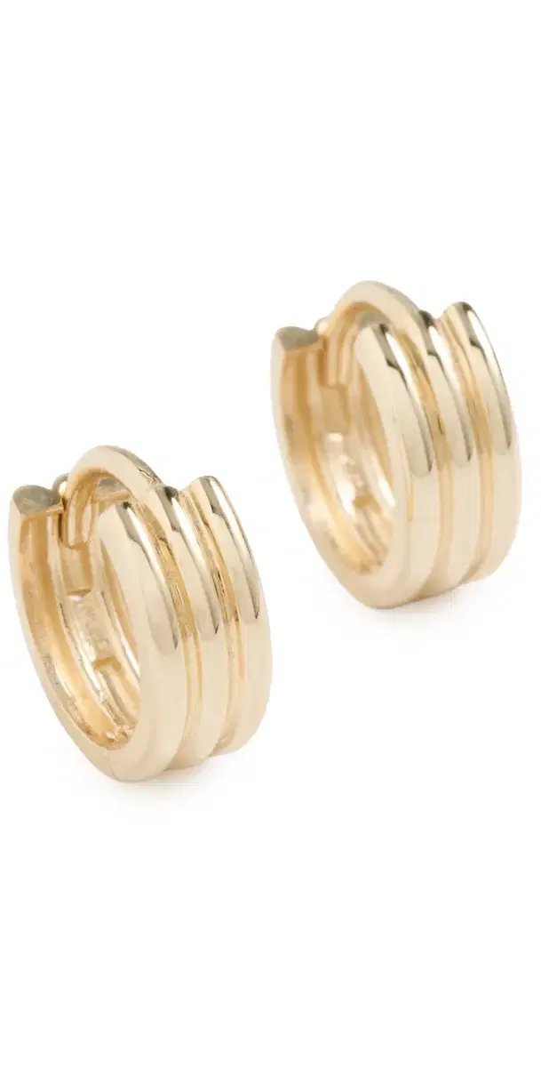 Ariel Gordon Jewelry Mini Triptych Hoop Earrings 14K Gold One Size