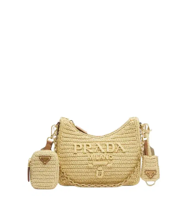 Prada Re-Edition 2005 Mini raffia-effect shoulder bag