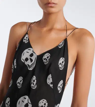 Alexander McQueen Skull silk chiffon maxi dress | Thumbnail 3 Alexander McQueen Skull silk chiffon maxi dress | Thumbnail 3