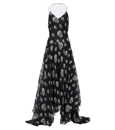 Alexander McQueen Skull silk chiffon maxi dress | Thumbnail 1 Alexander McQueen Skull silk chiffon maxi dress | Thumbnail 1