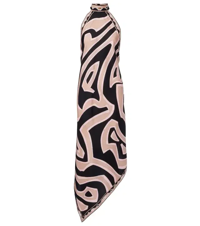 Pucci Labirinto halterneck silk twill midi dress
