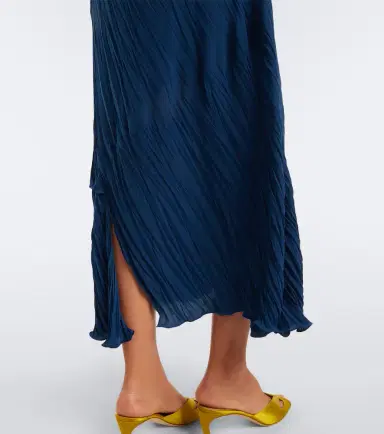 Victoria Beckham Asymmetric plissé midi dress | Thumbnail 4 Victoria Beckham Asymmetric plissé midi dress | Thumbnail 4