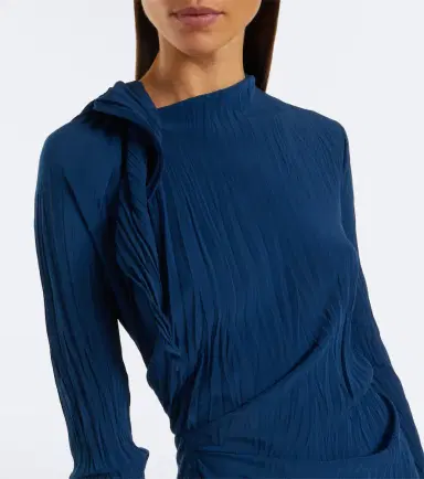 Victoria Beckham Asymmetric plissé midi dress | Thumbnail 5 Victoria Beckham Asymmetric plissé midi dress | Thumbnail 5