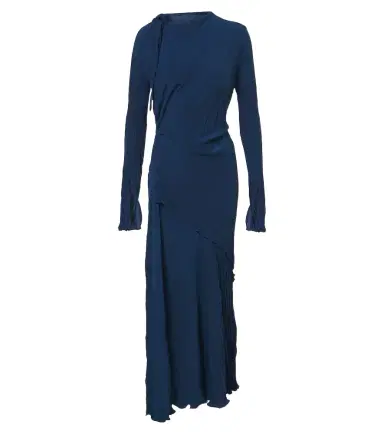 Victoria Beckham Asymmetric plissé midi dress | Thumbnail 1 Victoria Beckham Asymmetric plissé midi dress | Thumbnail 1
