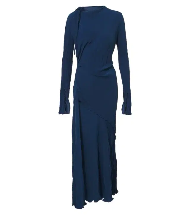 Victoria Beckham Asymmetric plissé midi dress