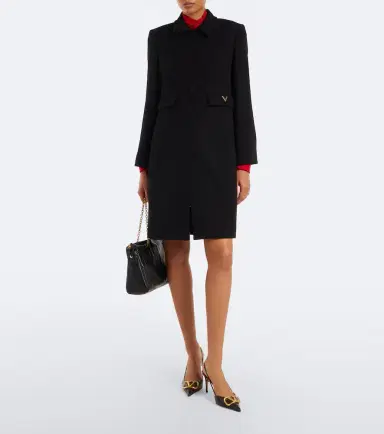 Valentino VGold virgin wool crêpe coat | Thumbnail 3