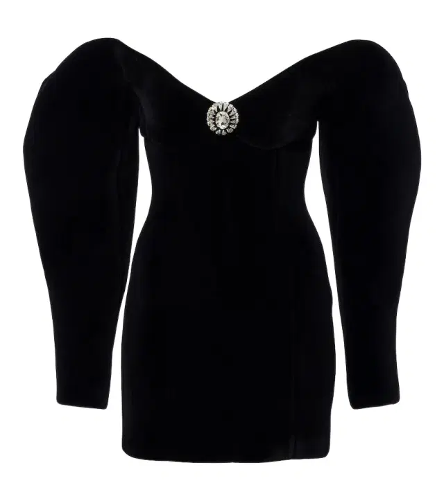 David Koma Off-shoulder velvet minidress