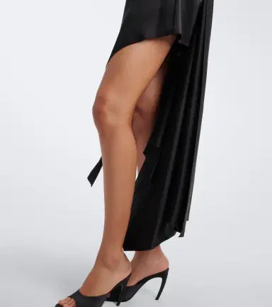 David Koma Asymmetric mesh-paneled midi dress | Thumbnail 2 David Koma Asymmetric mesh-paneled midi dress | Thumbnail 2