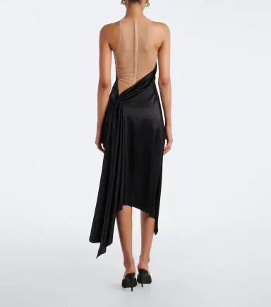 David Koma Asymmetric mesh-paneled midi dress | Thumbnail 4 David Koma Asymmetric mesh-paneled midi dress | Thumbnail 4