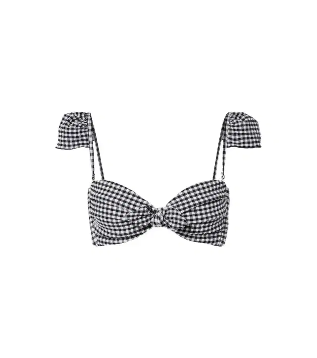 Montce Cabana gingham seersucker bikini top