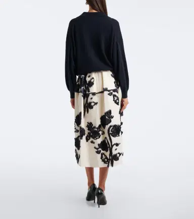 Erdem Floral fil coupé poplin midi skirt | Thumbnail 4 Erdem Floral fil coupé poplin midi skirt | Thumbnail 4