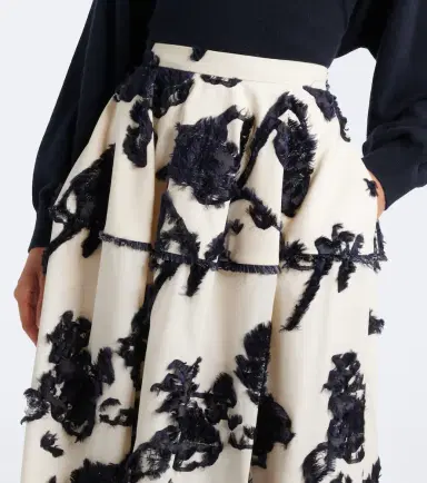 Erdem Floral fil coupé poplin midi skirt | Thumbnail 6 Erdem Floral fil coupé poplin midi skirt | Thumbnail 6